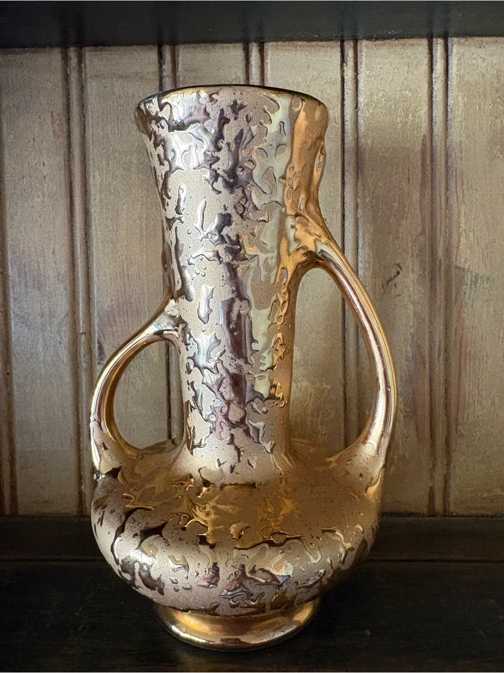 Vintage Dixon Art Studios Weeping Gold 22KT Ewer Vase Mid-Century - Picture 1 of 9